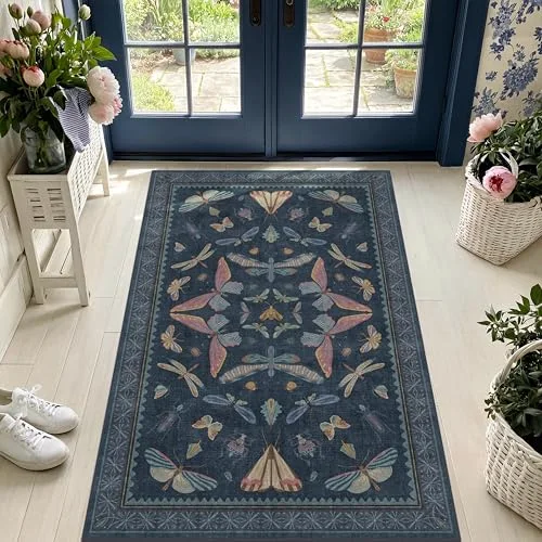 Midnight Blue, a vintage washable rug by HazoHaus