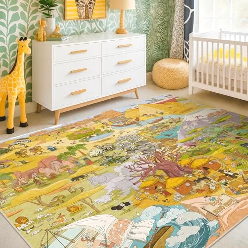 Sahara Trails, a kids washable rug by HazoHaus