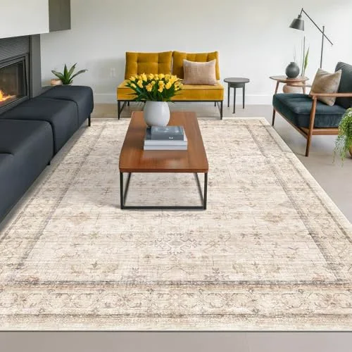Light Sand Beige, a modern washable rug by HazoHaus