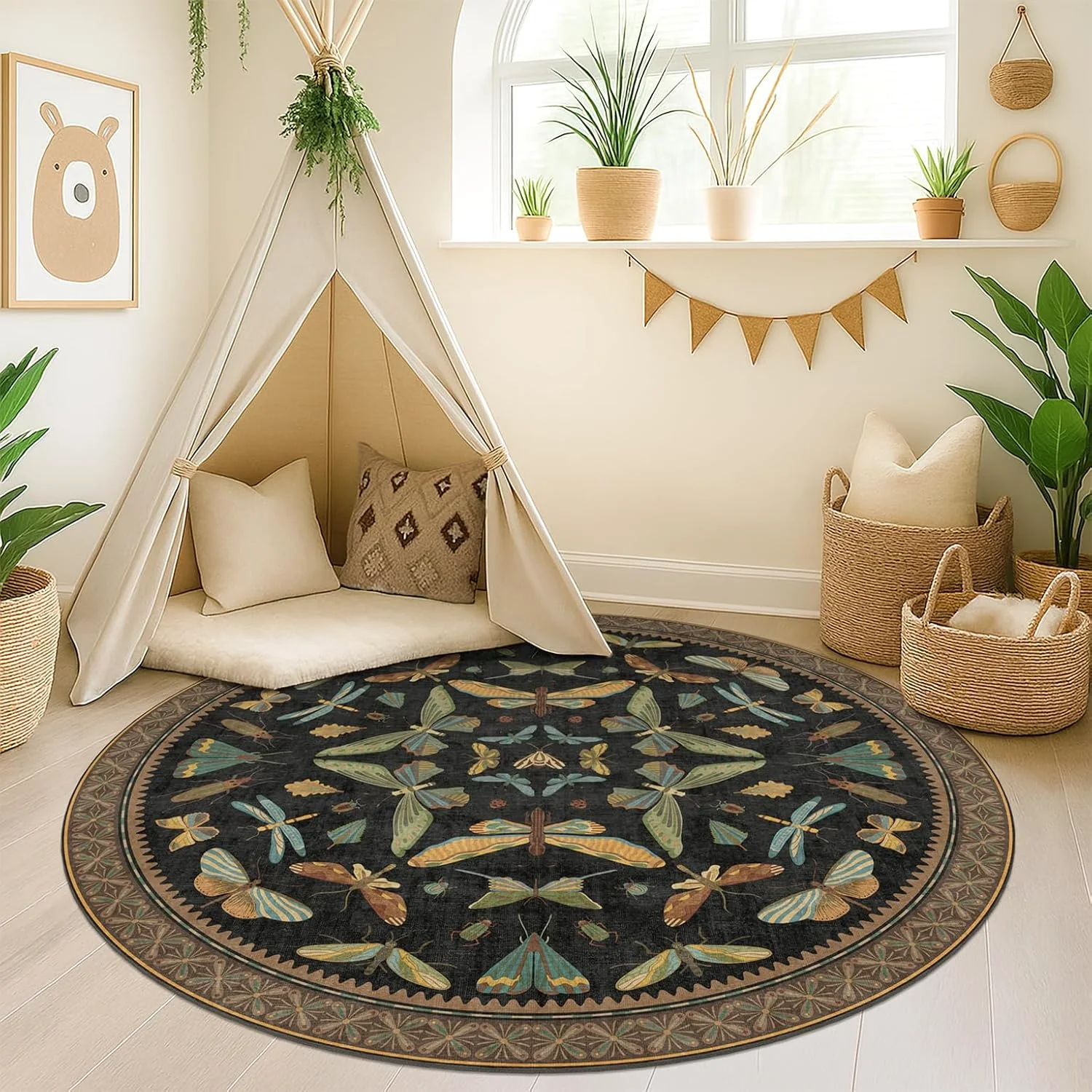 HazoHaus washable rug in a real room, gallery view 3