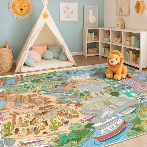 Vista America, a kids washable rug by HazoHaus