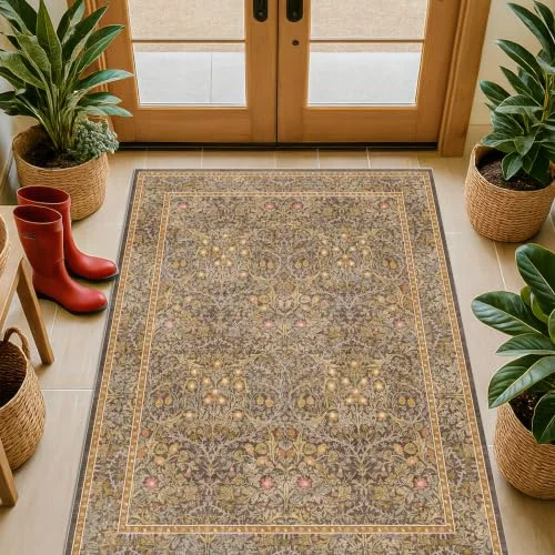 Gold Brown, a vintage washable rug by HazoHaus
